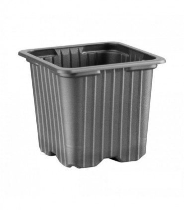 Maceta Cuadrada Negra  7 x 7 x 8 cm. - 0.23 lt.  Desch. 