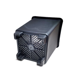 Maceta Cuadrada Negra Base Elevada 24 x 24 x 28 cm. - 10 lt.