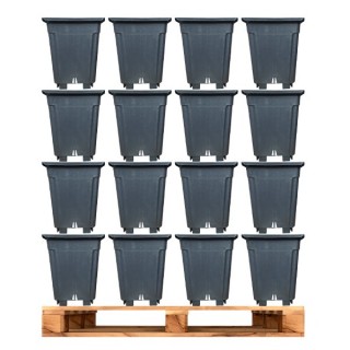 Palet de macetas Easy Garden Cuadradas Negras Sobrelevadas - 20 x 20 x 27.5 cm - 7L  (1.950 Unds)